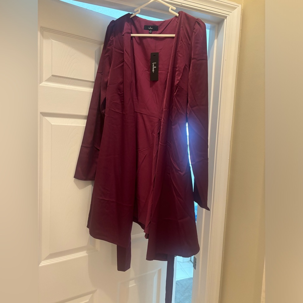 Medium purple wrap dress